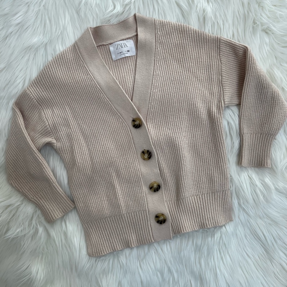 Zara Girls Ribbed Knit Cardigan size 6-7